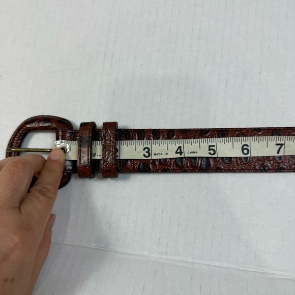 Vintage Moods by Kronos Brown Leather Belt with Brass Buckle Size Medium - Picture 9 of 9